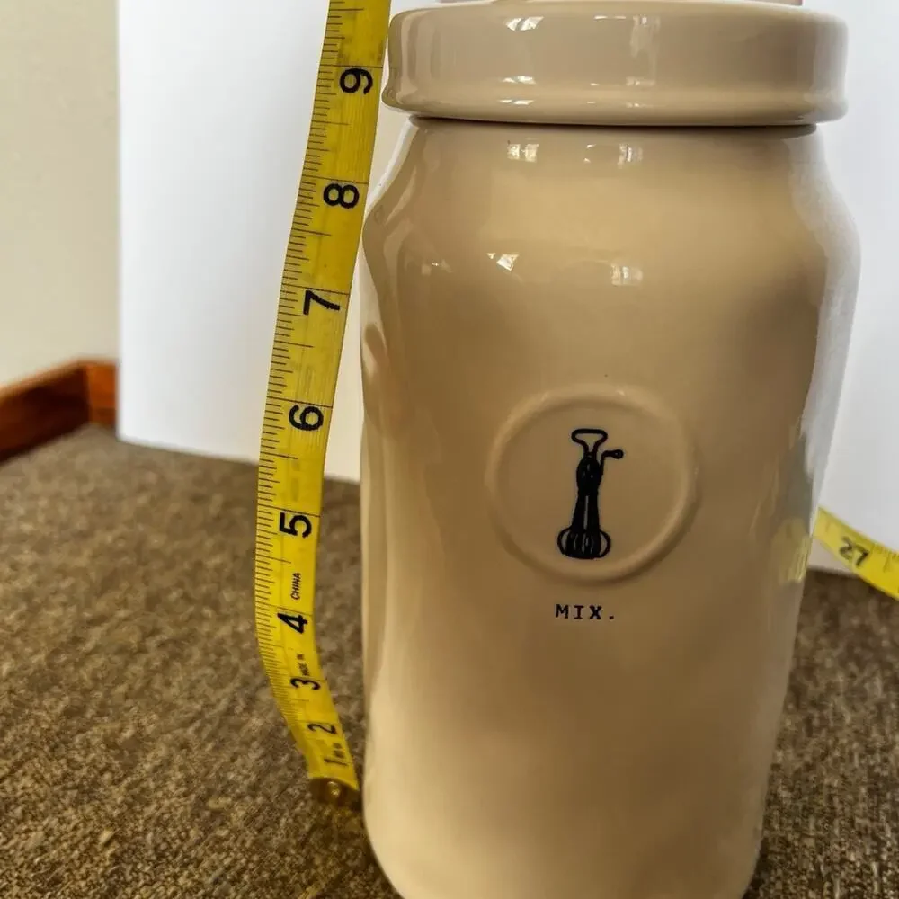 RAE DUNN Ivory Ceramic Canister 10 .5” x 4.5